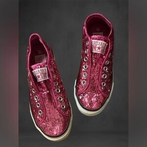 Converse Kids Sneakers in Sparkly Pink